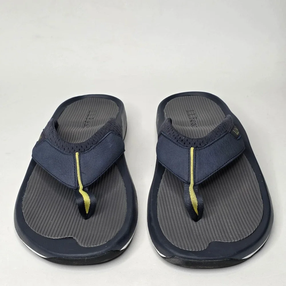 LL Bean Vertigrip Sandals Men's Size 12 Flip Flops Navy Blue Sport Slip On Thong
